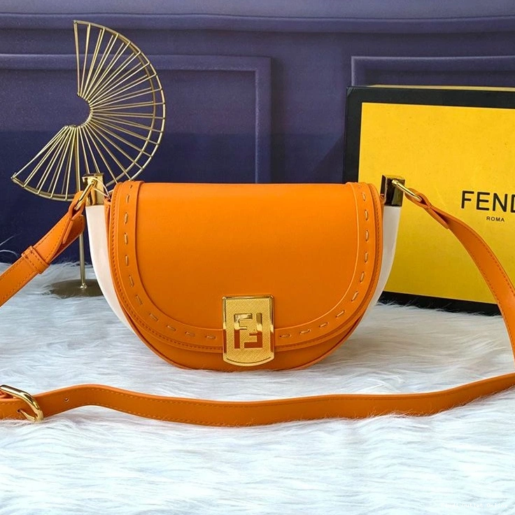 Cheap Bag Logo ROMA Fendi In Leather Moonlight Calf Orange 0825